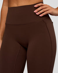 Woman wearing Fusion Bonded High-Rise Full Length Legging Pockets - Hot Chocolate | Model:Brylee | Size:XS | Thumbnail Index: 3