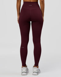 Woman wearing Fusion Ultra High-Rise Full Length Legging Pockets - Cherry Lacquer | Model:Brylee | Size:XS | Thumbnail Index: 5