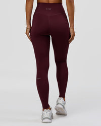 Woman wearing Fusion Ultra High-Rise Full Length Legging Pockets - Cherry Lacquer | Model:Brylee | Size:XS | Thumbnail Index: 6