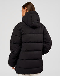 Woman wearing Go-To Puffer Mid Jacket - Black | Model:Brylee | Size:XS | Thumbnail Index: 1