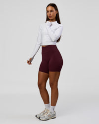 Woman wearing Sculpt Full Zip Long Sleeve Top - White | Model:Brylee | Size:XS | Thumbnail Index: 11