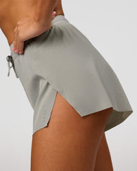 Woman wearing Accelerate 3" High-Rise Running Short - Alloy | Model:Charli | Size:XS | Thumbnail Index: 3