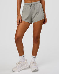 Woman wearing Accelerate 3" High-Rise Running Short - Alloy | Model:Charli | Size:XS | Thumbnail Index: 5