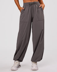 Woman wearing Bend Woven Pant - Duskstone | Model:Charli | Size:XS | Thumbnail Index: 9