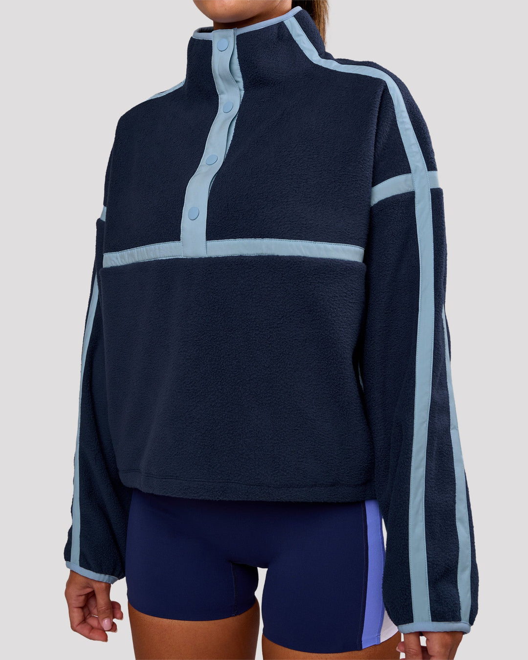 Woman wearing Expedition Pop Over - Future Navy-Open Air | Model:Charli | Size:XS - view 4