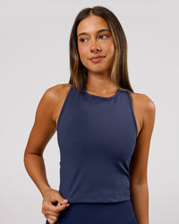 Woman wearing Flow Performance Tank 2.0 - Future Navy | Model:Charli | Size:XS | Thumbnail Index: 4