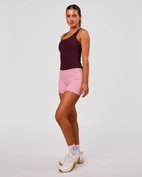 Woman wearing Flow Rib Scoop Neck Tank - Cherry Lacquer | Model:Charli | Size:XS | Thumbnail Index: 3