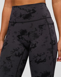 Woman wearing Fusion Ultra High-Rise Full Length Legging Pockets - Black Tie Dye | Model:Charli | Size:XS | Thumbnail Index: 7
