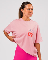 Woman wearing Hybrid Elements Heavyweight FLXCotton Oversized Tee  - Marshmallow Washed | Model:Charli | Size:XS | Thumbnail Index: 2