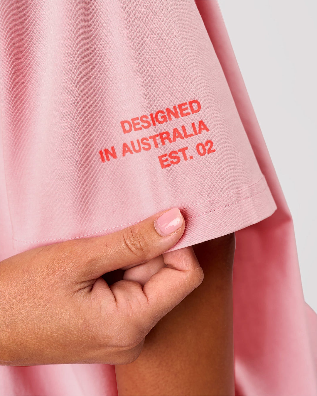 Woman wearing Hybrid Elements Heavyweight FLXCotton Oversized Tee  - Marshmallow Washed | Model:Charli | Size:XS - view 7