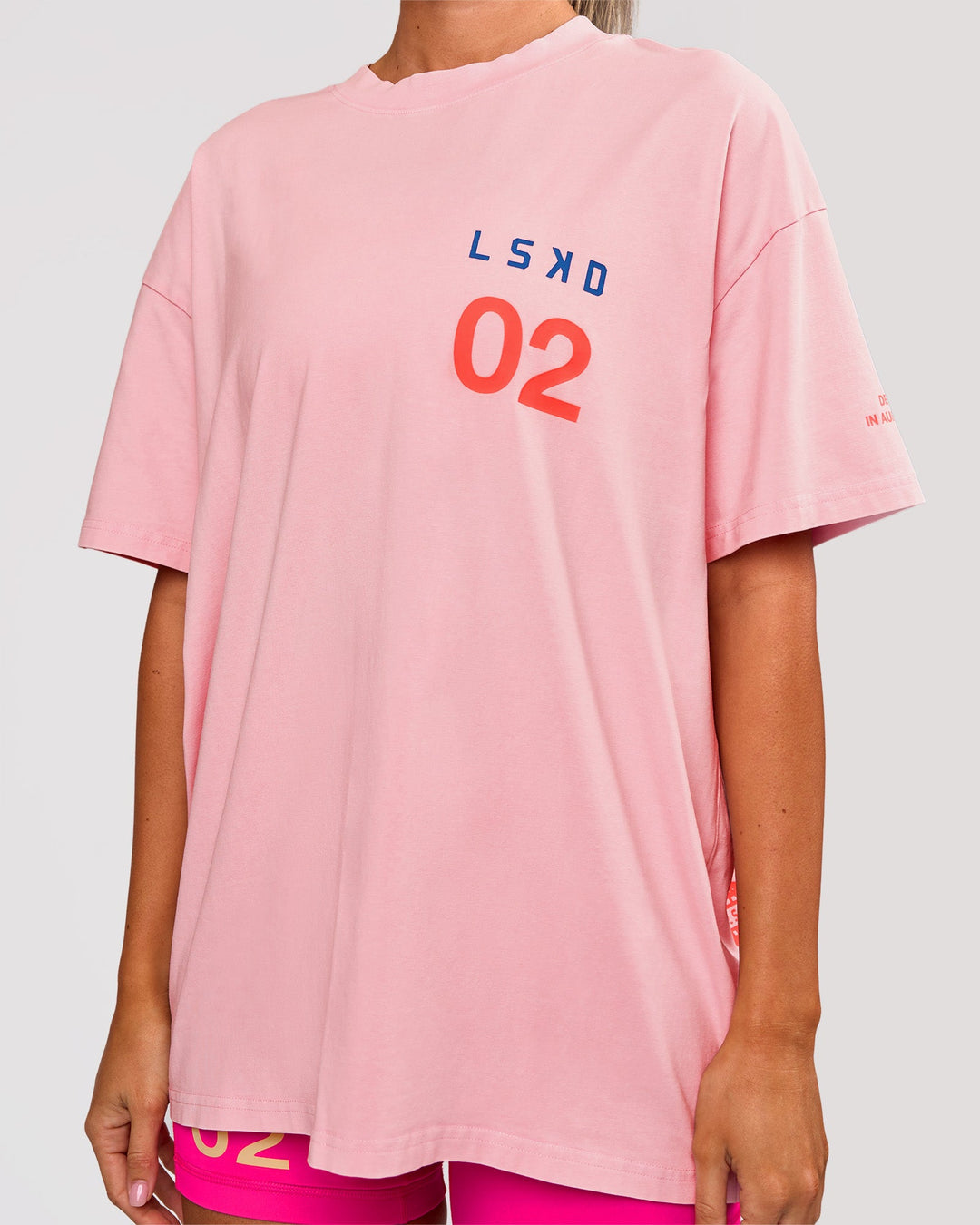 Woman wearing Hybrid Elements Heavyweight FLXCotton Oversized Tee  - Marshmallow Washed | Model:Charli | Size:XS - view 13