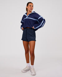 Woman wearing MVP Elite Terry Short - Future Navy | Model:Charli | Size:XS | Thumbnail Index: 2
