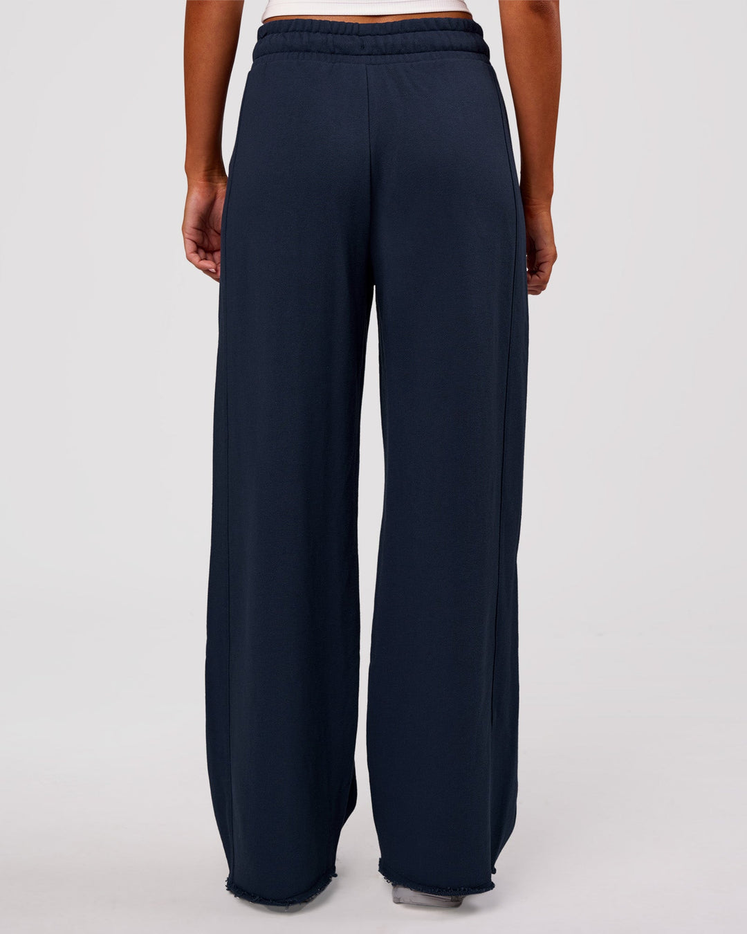 Woman wearing MVP Elite Terry Wide Leg Pant - Future Navy | Model:Charli | Size:XS - view 4