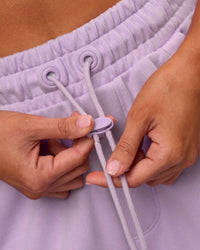 Woman wearing MVP Elite Terry Wide Leg Pant - Pale Lilac | Model:Charli | Size:XS | Thumbnail Index: 4