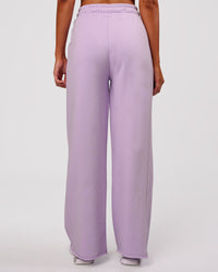Woman wearing MVP Elite Terry Wide Leg Pant - Pale Lilac | Model:Charli | Size:XS | Thumbnail Index: 6