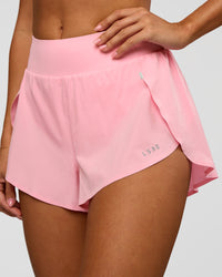Woman wearing Pacer 3" Run Short - Pink Rose | Model:Charli | Size:XS | Thumbnail Index: 0