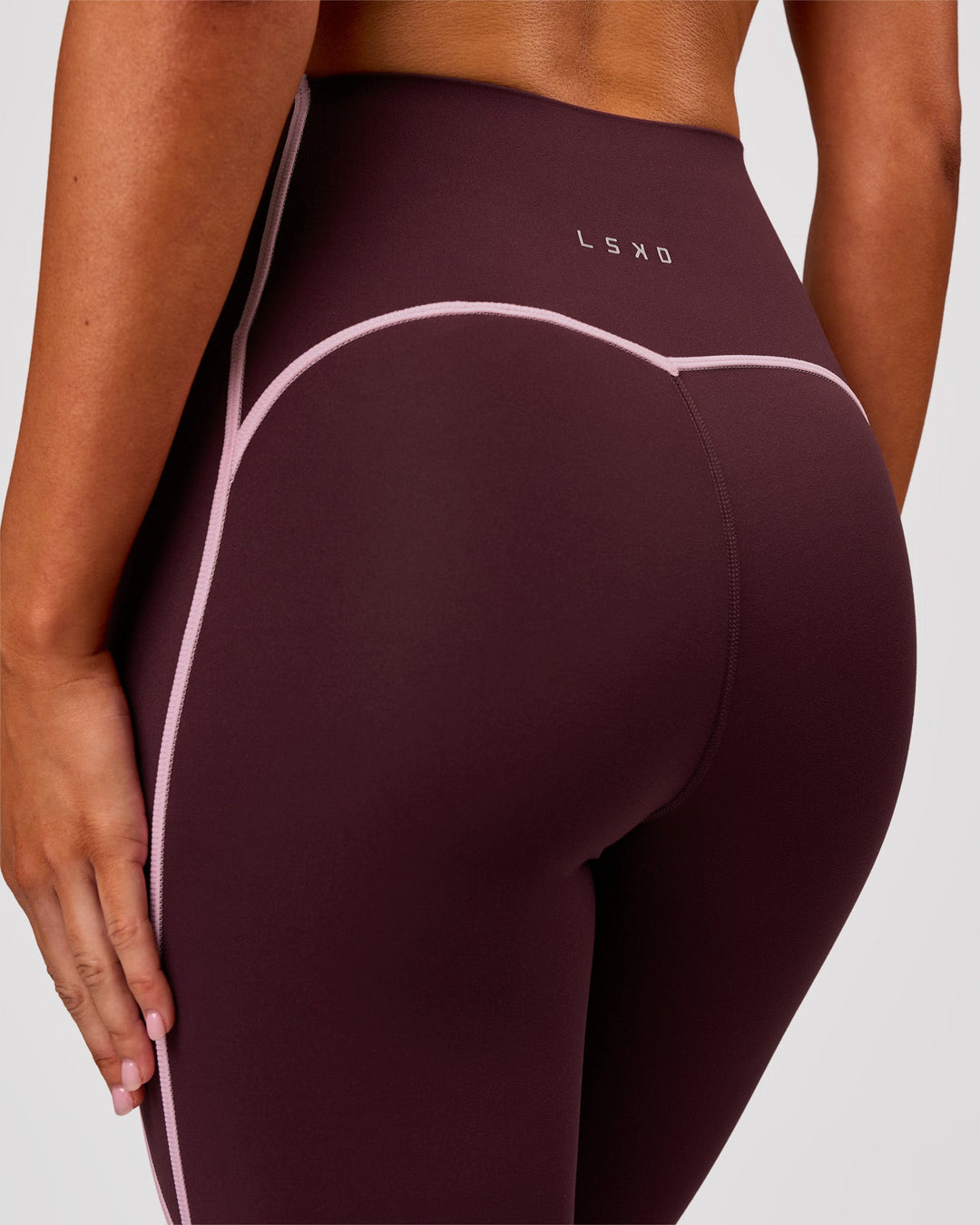Woman wearing Power Ultra High-Rise Full Length Legging Pockets - Cherry Lacquer-Pink Rose | Model:Charli | Size:XS - view 4
