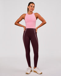 Woman wearing Power Ultra High-Rise Full Length Legging Pockets - Cherry Lacquer-Pink Rose | Model:Charli | Size:XS | Thumbnail Index: 6