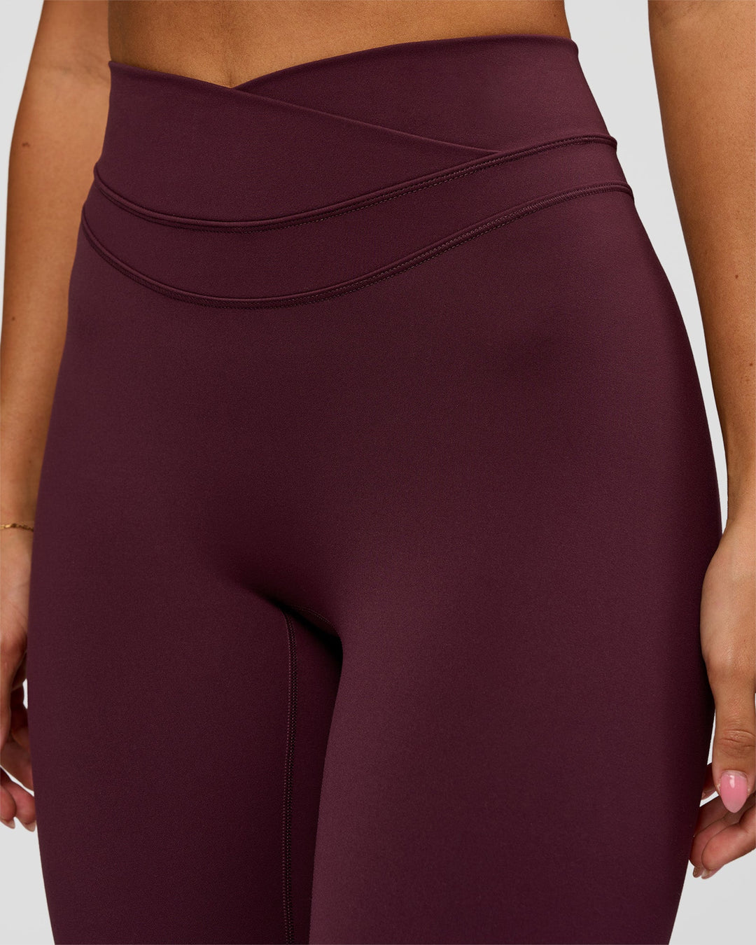 Woman wearing Solstice High-Rise Full Length Legging - Cherry Lacquer | Model:Charli | Size:XS - view 8