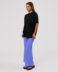 Woman wearing VS26 1% Better FLXCotton Oversize Tee - Black-White | Model:Charli | Size:XS | Thumbnail Index: 12