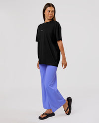 Woman wearing VS26 1% Better FLXCotton Oversize Tee - Black-White | Model:Charli | Size:XS | Thumbnail Index: 14