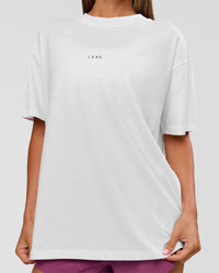 Woman wearing VS26 MFBS FLXCotton Oversize Tee - White-Black | Model:Charli | Size:XS | Thumbnail Index: 5