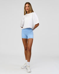 Woman wearing Strong is Beautiful Heavyweight Oversized Tee - White | Model:Georgia | Size:XS | Thumbnail Index: 12