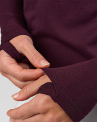 Woman wearing AeroFLX+ Seamless Long Sleeve Tee - Cherry Lacquer/Cherry Lacquer | Model:Issy | Size:XS | Thumbnail Index: 4
