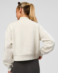 Woman wearing Bomber ZeroCrease Spacer Jacket - Silver Marl | Model:Issy | Size:XS | Thumbnail Index: 1