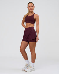 Woman wearing Challenger 3" Lined Performance Short - Cherry Lacquer | Model:Issy | Size:XS | Thumbnail Index: 5