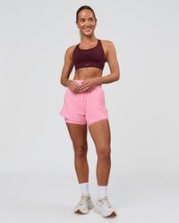 Woman wearing Challenger 3" Lined Performance Short - Pink Rose | Model:Issy | Size:XS | Thumbnail Index: 3