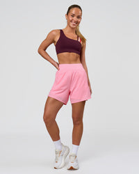 Woman wearing Challenger 5" Lined Performance Short - Pink Rose | Model:Issy | Size:XS | Thumbnail Index: 0