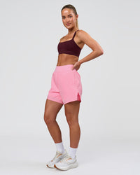 Woman wearing Challenger 5" Lined Performance Short - Pink Rose | Model:Issy | Size:XS | Thumbnail Index: 2