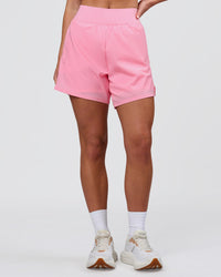 Woman wearing Challenger 5" Lined Performance Short - Pink Rose | Model:Issy | Size:XS | Thumbnail Index: 8