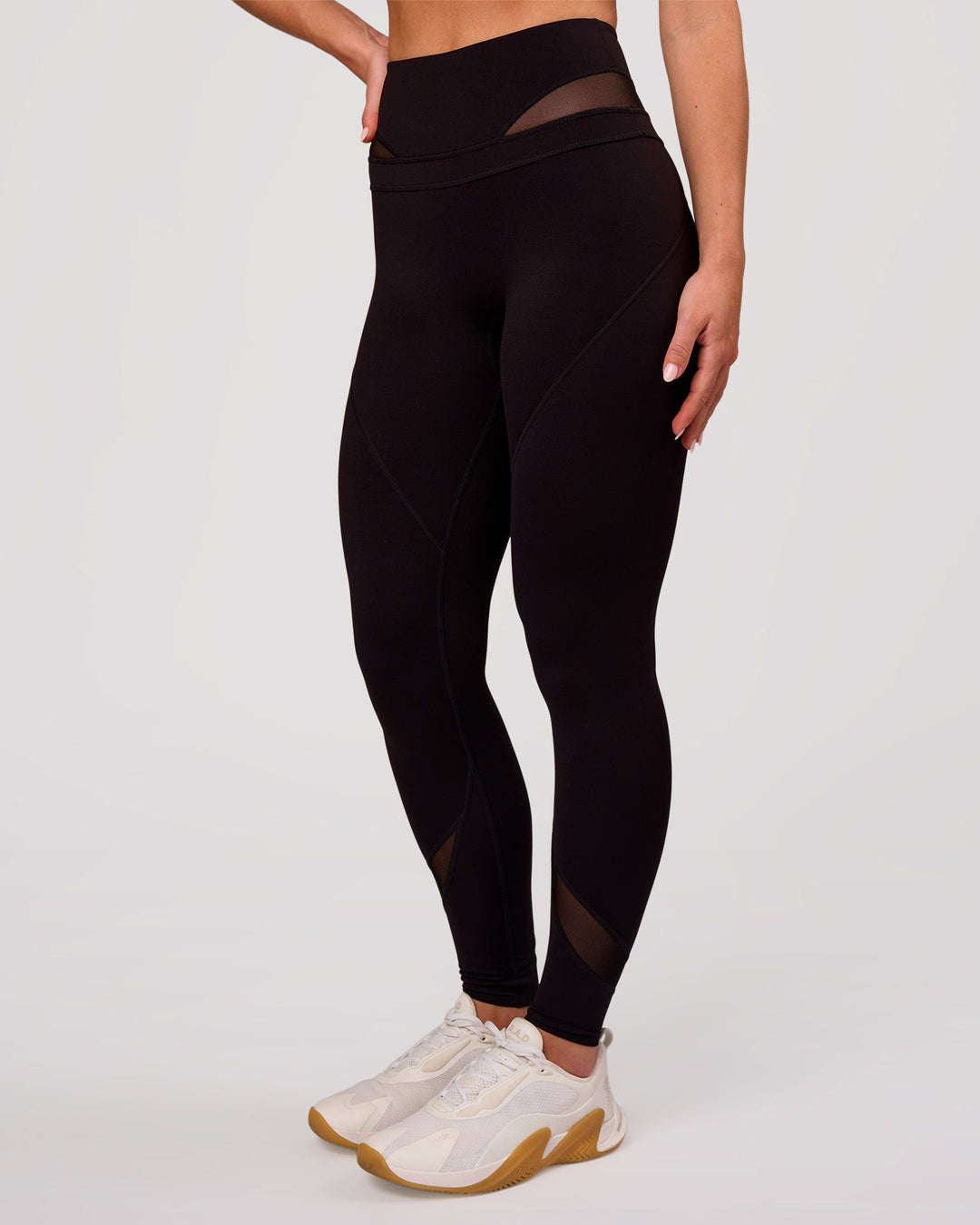 Woman wearing Dare High-Rise Full Length Legging - Black | Model:Issy | Size:XS - view 3