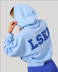 Woman wearing Distress French Terry Full Zip Hoodie - Open Air | Model: Issy | Size: XS | Thumbnail Index: 2
