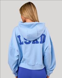 Woman wearing Distress French Terry Full Zip Hoodie - Open Air | Model: Issy | Size: XS | Thumbnail Index: 3
