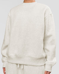 Woman wearing Go-To Oversized Sweater - Silver Marl | Model:Issy | Size:XS | Thumbnail Index: 4