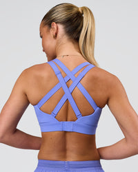 Woman wearing High Velocity Sports Bra - Bluebell | Model:Issy | Size:XS | Thumbnail Index: 5