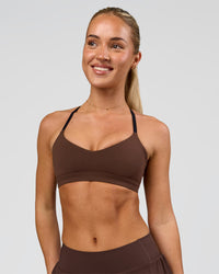 Woman wearing Infinity Sports Bra - Hot Chocolate | Model:Issy | Size:XS | Thumbnail Index: 4