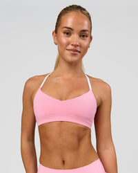 Woman wearing Infinity Sports Bra - Pink Rose | Model:Issy | Size:XS | Thumbnail Index: 4