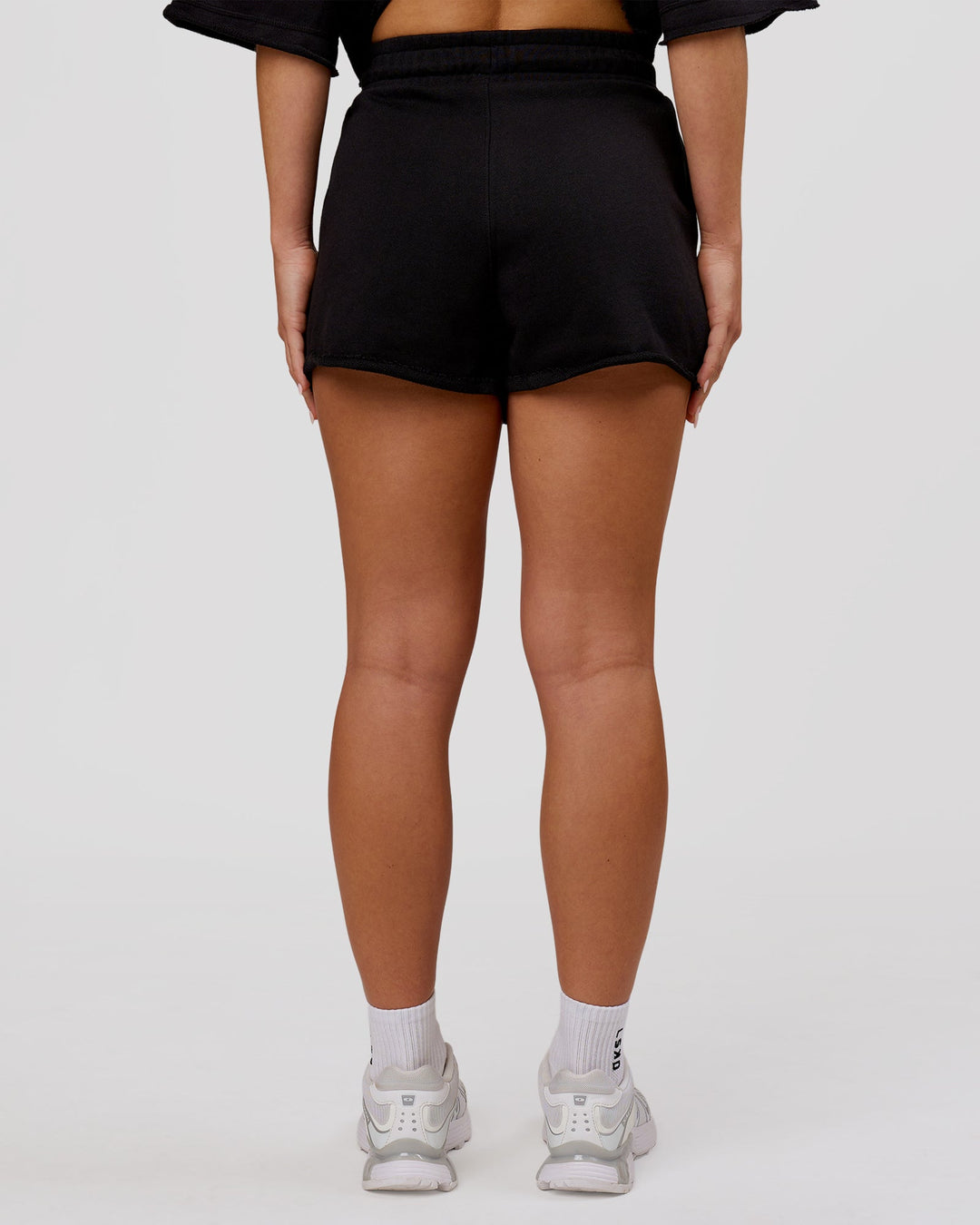 Woman wearing MVP Elite Terry Short - Black-White | Model:Issy | Size:XS - view 3