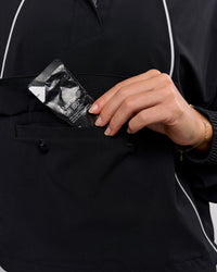 Woman wearing Pop Over Jacket - Black | Model:Issy | Size:XS | Thumbnail Index: 9