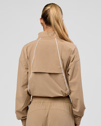 Woman wearing Pop Over Jacket - Warm Smoke | Model:Issy | Size:XS | Thumbnail Index: 4