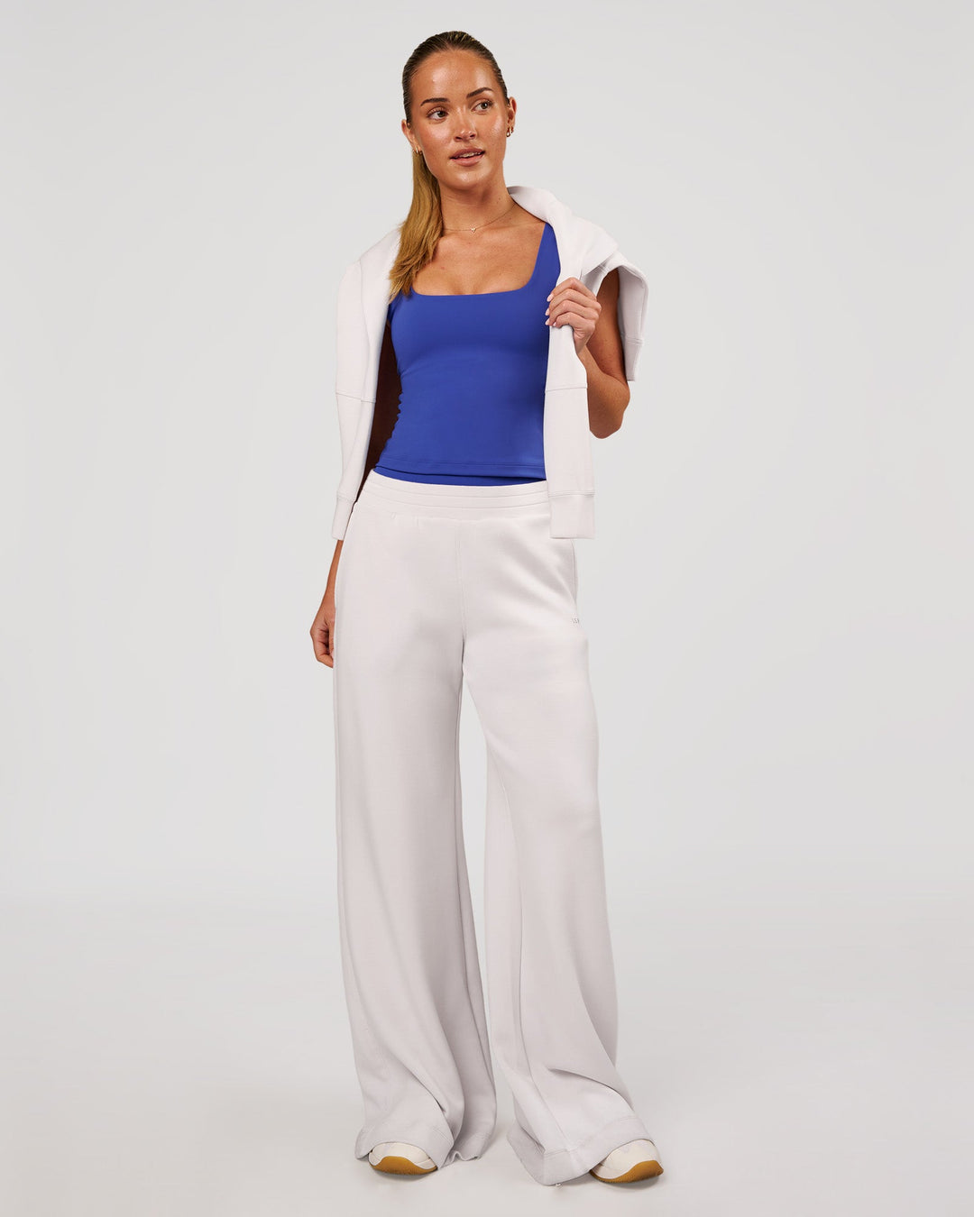 Woman wearing Staple 2.0 Active Shelf Bra Tank - Power Cobalt | Model:Issy | Size:XS - view 7