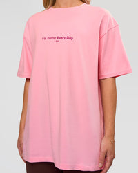 Woman wearing VS6 1% Better FLXCotton Oversize Tee - Pink Rose | Model:Issy | Size:XS | Thumbnail Index: 5