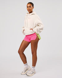 Woman wearing Love The Process Zip Through Hoodie - Silver Marl | Model:Jordan | Size:XS | Thumbnail Index: 5