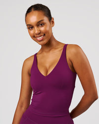 Woman wearing Vitality Active Tank - Plum Caspia | Model:Jordan | Size:XS | Thumbnail Index: 0