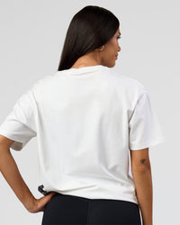 Woman wearing Clear Vision Heavyweight FLXCotton Oversized Tee - White-Black | Model:Rhiley | Size:XS | Thumbnail Index: 13