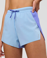Woman wearing Accelerate 3" High-Rise Running Short - Bluebell-Open Air | Model:Taneisha | Size:XS | Thumbnail Index: 0